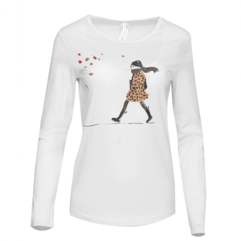Louis & Louisa, T-Shirt, Leo Mädchen, beige braun, Langarm